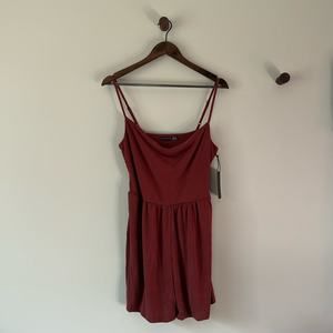 NWT BLACK TAPE_ SPAGHETTI STRAP COWL NECK ROMPER WITH POCKETS SIZE MEDIUM